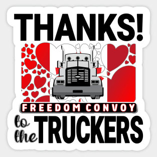 THANKS TO THE TRUCKERS FREEDOM CONVOY 2022 - LIBERTE - I LOVE THE TRUCKERS BLACK LETTERS Sticker